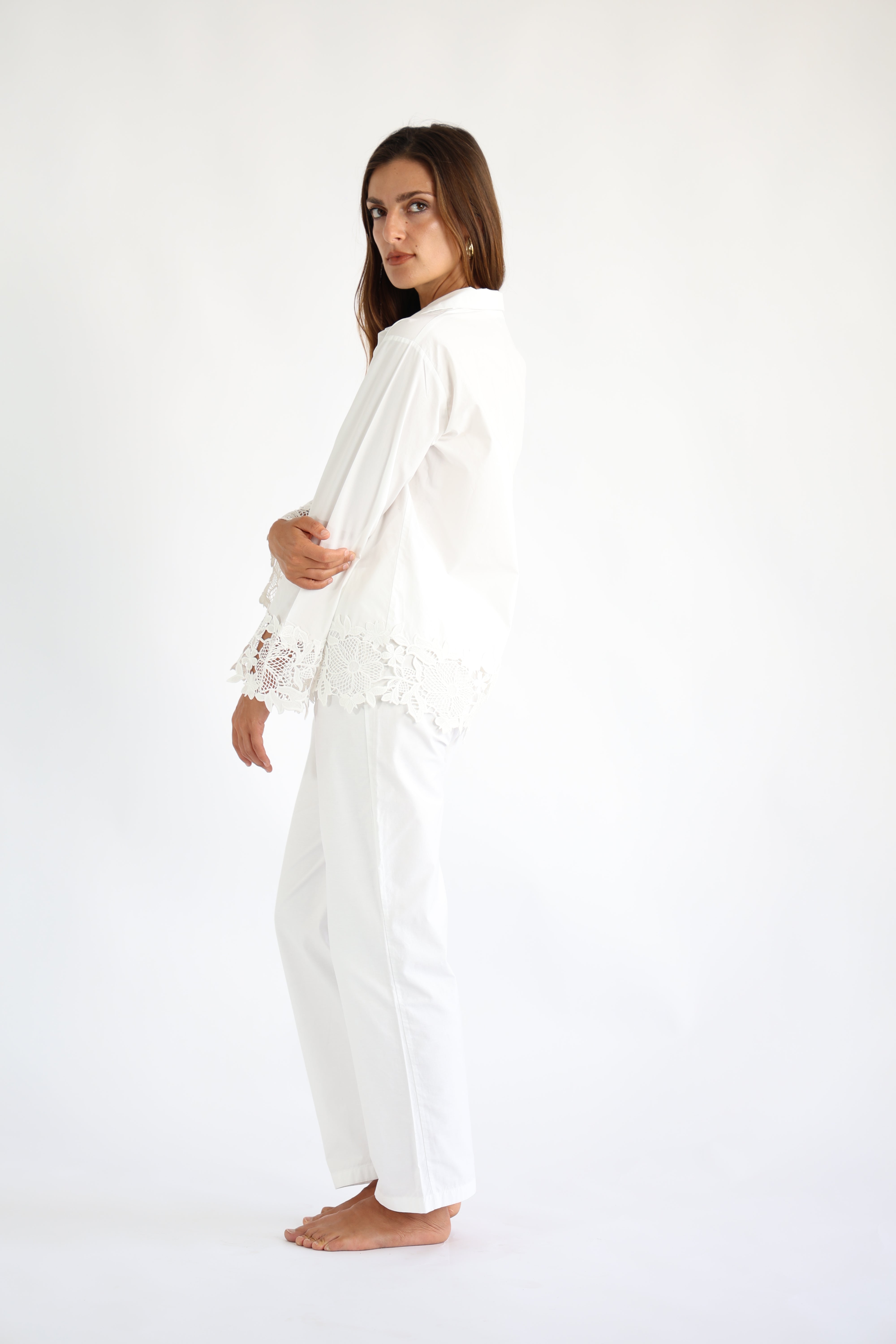 Lace Shirt Pant Set