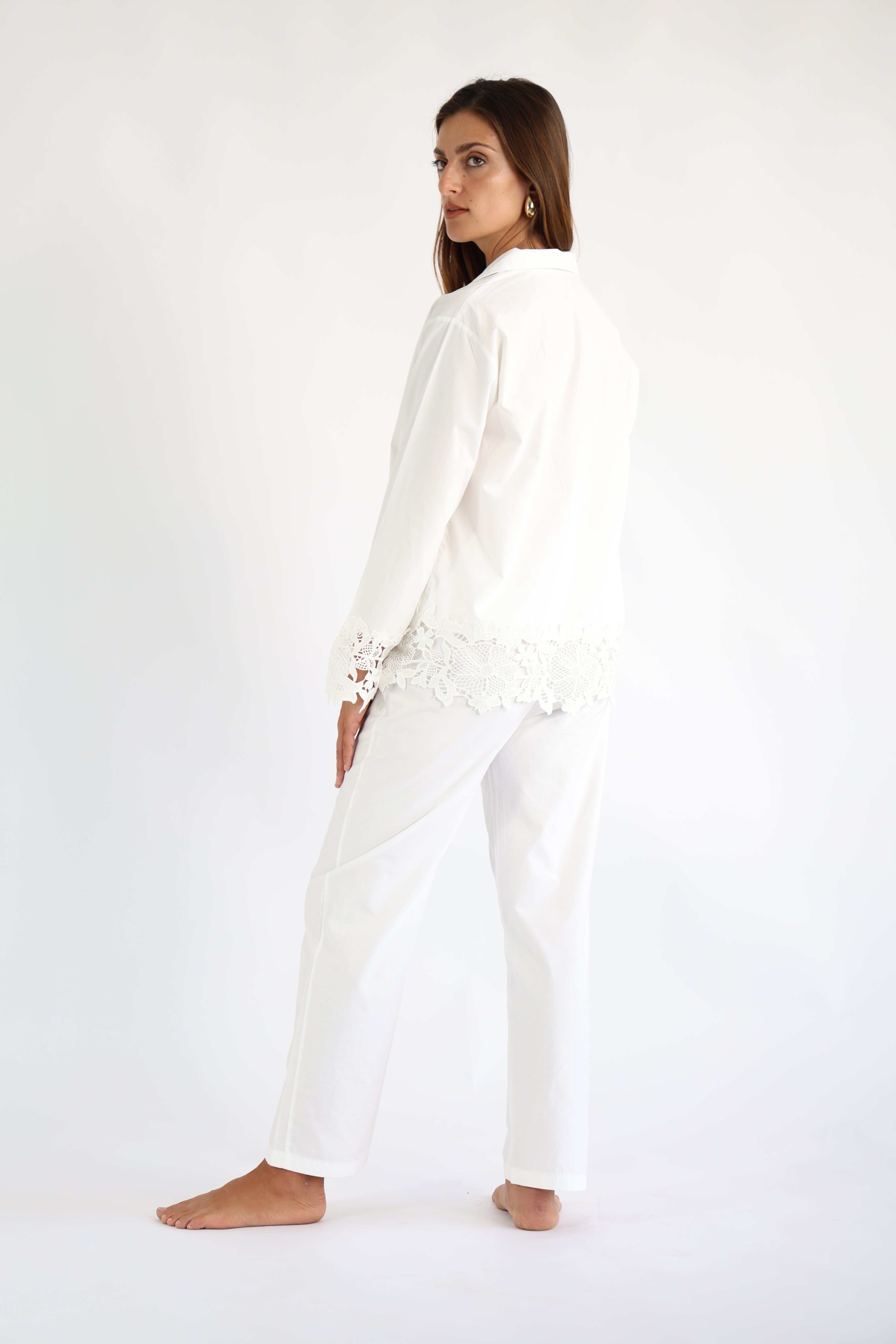Lace Shirt Pant Set